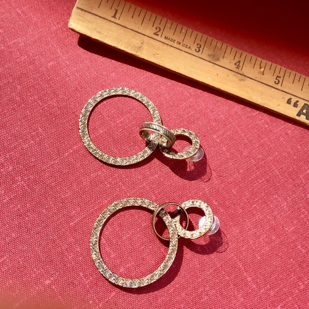 *SALE* Textured copper - multi hooped earrings.